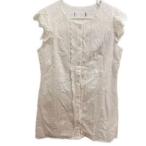 Cartolina Nantucket Meredith Dress Women’s No Sz White Eyelet Hamptons Yachtcore